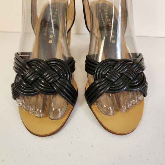 Palomitas by Paloma Barcelo Black Knot Sandals Shoes Wedge Heels Open Toe 36 6 - Picture 2 of 13
